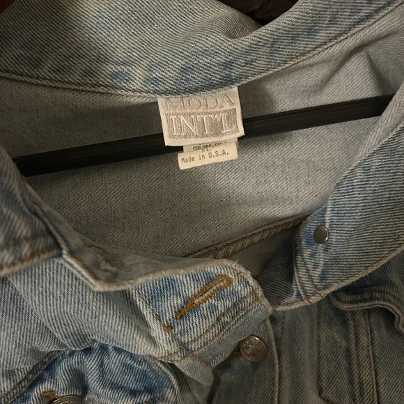 Vintage Moda International, Victoria's Secret Denim Jean Jacket Coat Cropped - Picture 4 of 4